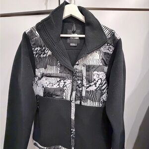 The North Face Denali jacket, black  and White Patterned Jacket